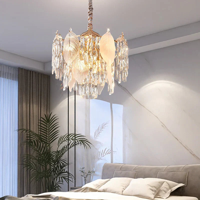 Decorbites™ Kristall-Blätter-Kronleuchter: Elegante postmoderne Beleuchtung für Wohnzimmer, Esszimmer, Schlafzimmer