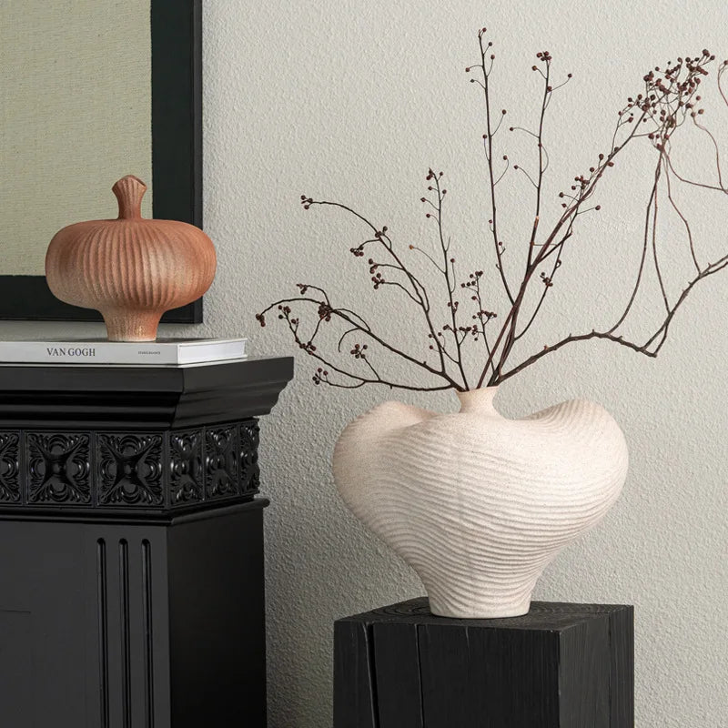 Decorbites™ Geometrische Abstrakte Keramik Blumentopf Flasche - Handgefertigte Heimdekoration Keramik