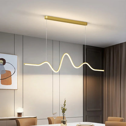 Decorbites™ LED-Aluminium-Kronleuchter Moderne Wellenlinie Kücheninsel-Hängeleuchte