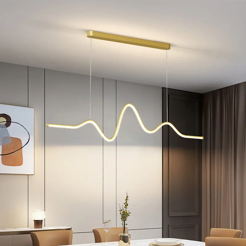 Aluminum Wave Line Chandelier