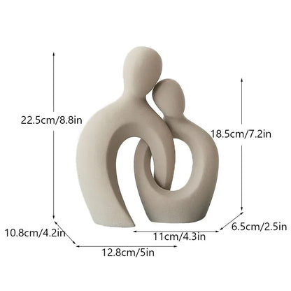 DecorBites™ Couple Love Sculpture Modern Nordic Abstract Ceramic Figurine Home Decor