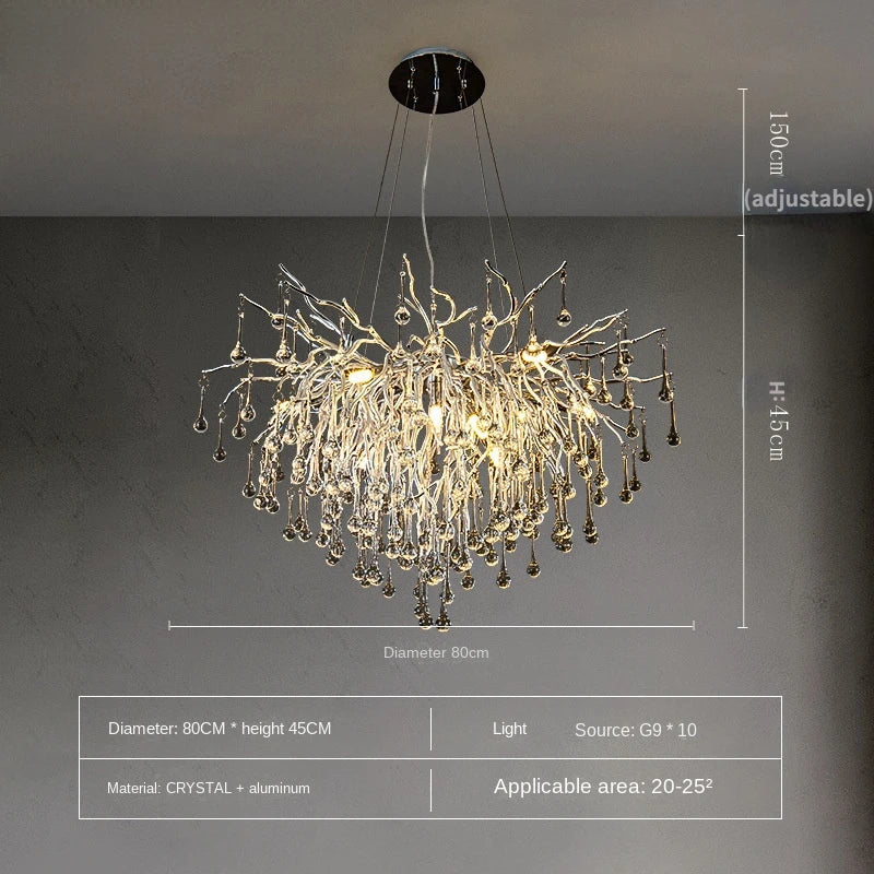Decorbites™ Kristall-Wassertropfen-Zweige-Kronleuchter LED-Beleuchtungskörper für Halle und Wohnzimmer