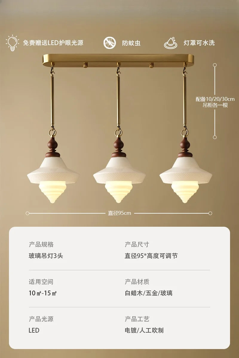Decorbites™ Gold-Lustre-Glas-Pendantleuchten LED E27 Vintage-Design Klassisch für Schlafzimmer Kücheninsel