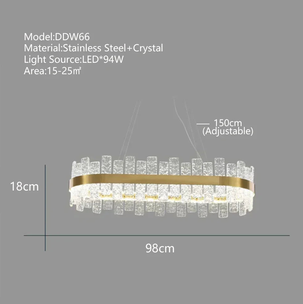 Decorbites™ Kristall-LED-Kronleuchter: Gold/Schwarz Luxus-Hängeleuchte für das Zuhause