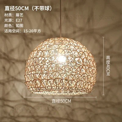 Decorbites™ Handgewebte Rattan-Hängeleuchter Bambus Moderne Wohnzimmer-Dekoration