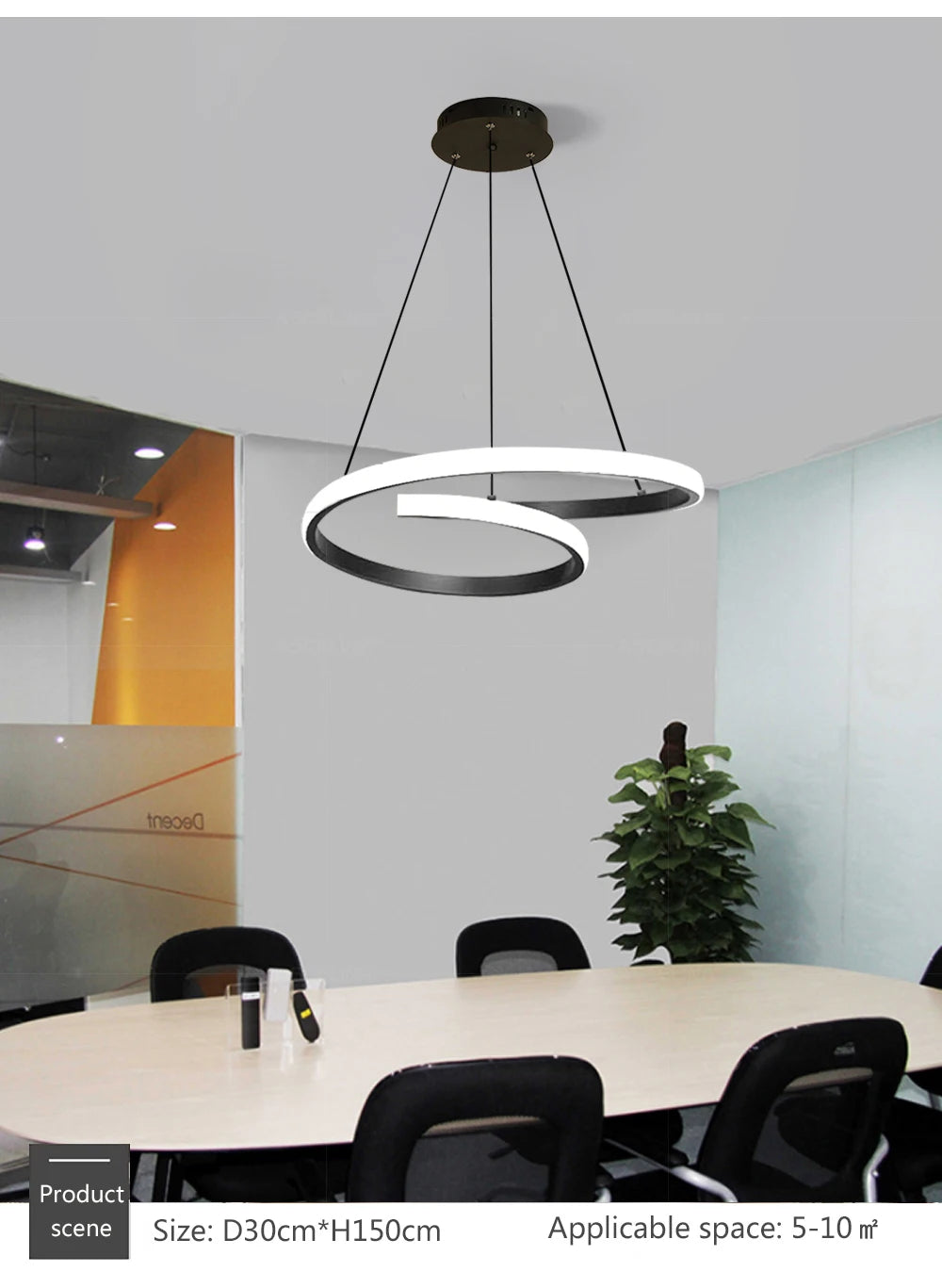 Nordische LED-Hängeleuchte Minimalistisches Doppelring-Design in Schwarz und Weiß Hauptlicht für Wohnzimmer Schlafzimmer Esszimmer Villa