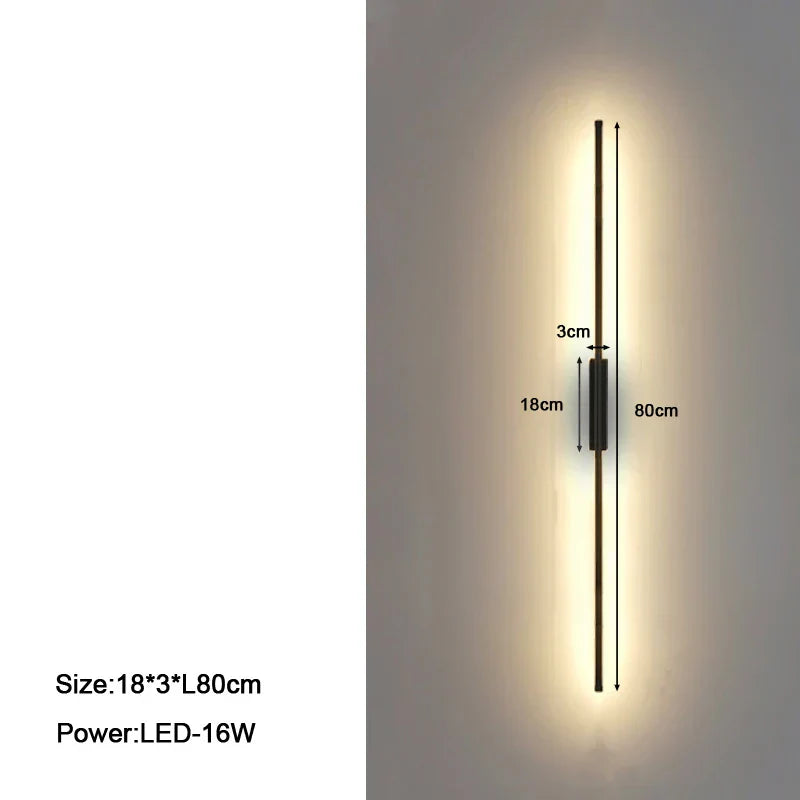 Modern LED Wall Sconce Black 100cm Up-Down