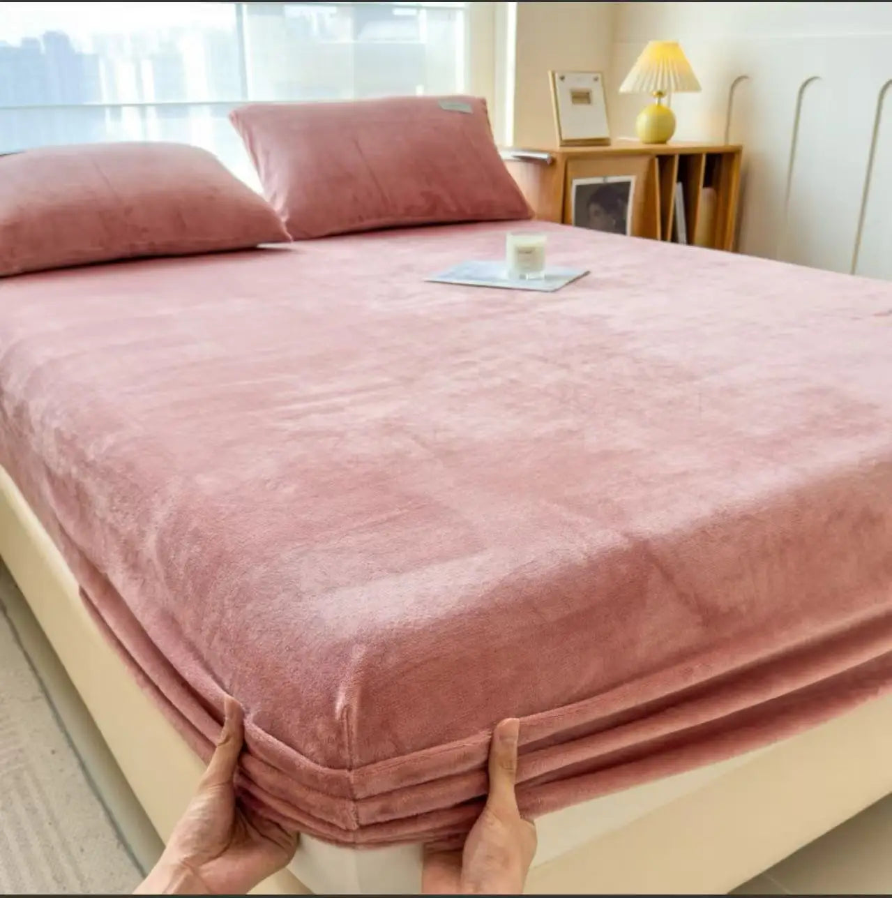 DecorBites™ Cozy Milk Velvet Fitted Sheet for Autumn & Winter Mattress Topper