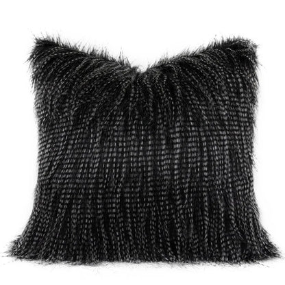 DecorBites™ Luxe Black Fluffy Throw Pillow Cover - Modern Simplicity & Art Deco Design