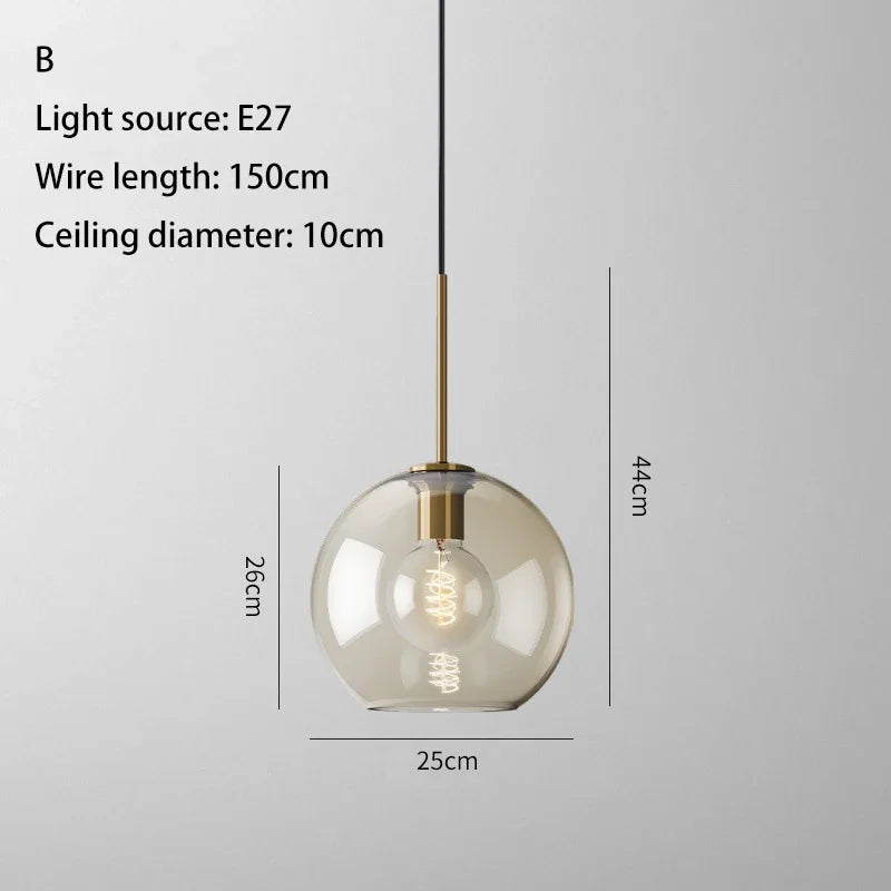 DecorBites™ Industrial Retro LED Glass Pendant Light Chandelier for Kitchen Restaurant