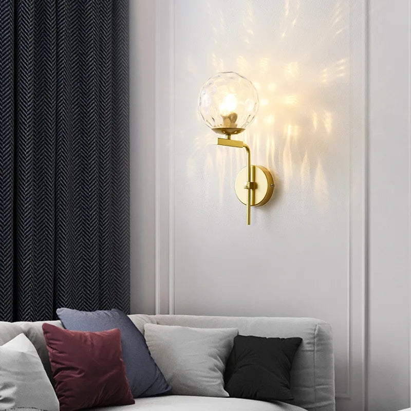 Decorbites™ Glas-Kugel-LED-Wandleuchte Moderne Wandlampe Nachttischleuchte Vintage-Loft Gold Schwarz