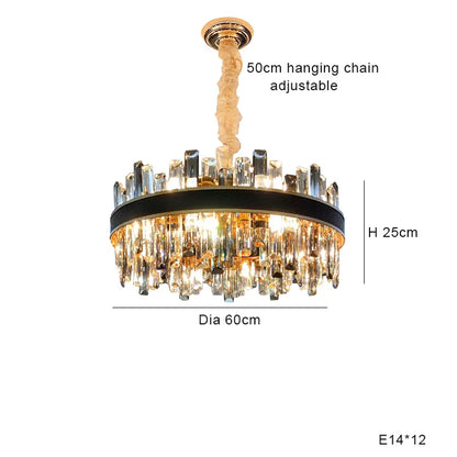 Decorbites™ Kristall-Leder-Kronleuchter | Moderne LED-Leuchter für Wohnzimmer & Esszimmer