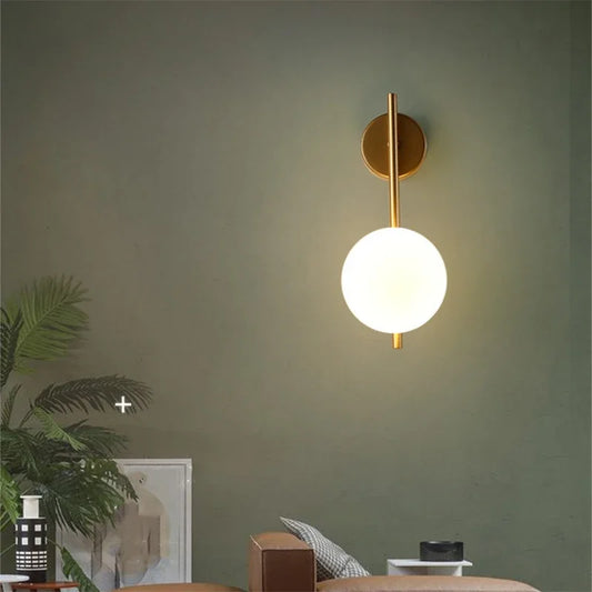 Decorbites™ Gold LED Glasball-Wandleuchte: Amerikanischer Stil Flurleuchte für Schlafzimmer, Arbeitszimmer und Korridor