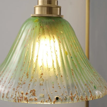 DecorBites™ LED Wood Walnut & Green Glass Pendant Light - Nordic Modern Style