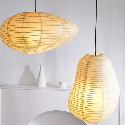 DecorBites™ Japanese Rice Paper LED Pendant Lamp for Living Room Dining Cafe