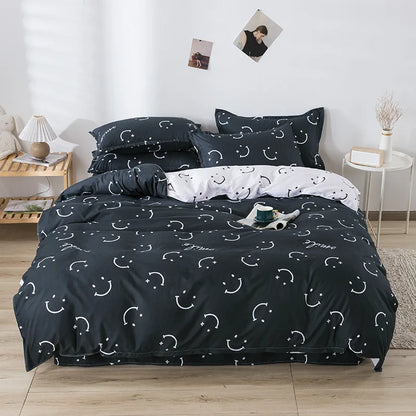 Decorbites™ Glückliches Kleines Hunde-Daunenbettwäsche-Set mit Laken und Kissenbezügen für Queen/King Einzel- und Doppelbetten