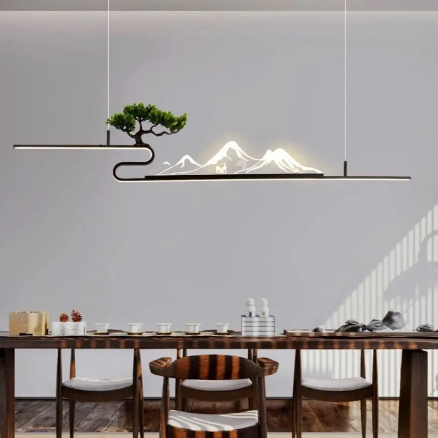 Decorbites™ Acryl-Berggipfel-Hängeleuchten für chinesisches Wohnzimmer, Arbeitszimmer, Zen-Restaurant
