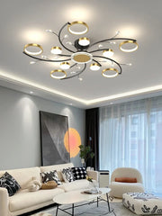 Gold Crystal LED Chandelier K9 12-Head