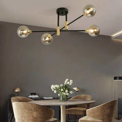 Decorbites™ Schwarz & Gold LED Runder Ball-Lüster - Elegante Beleuchtung für Zuhause