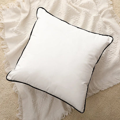 DecorBites™ Geometric Embroidered Cushion Cover - Modern Black & White Pillowcase for Home Sofa