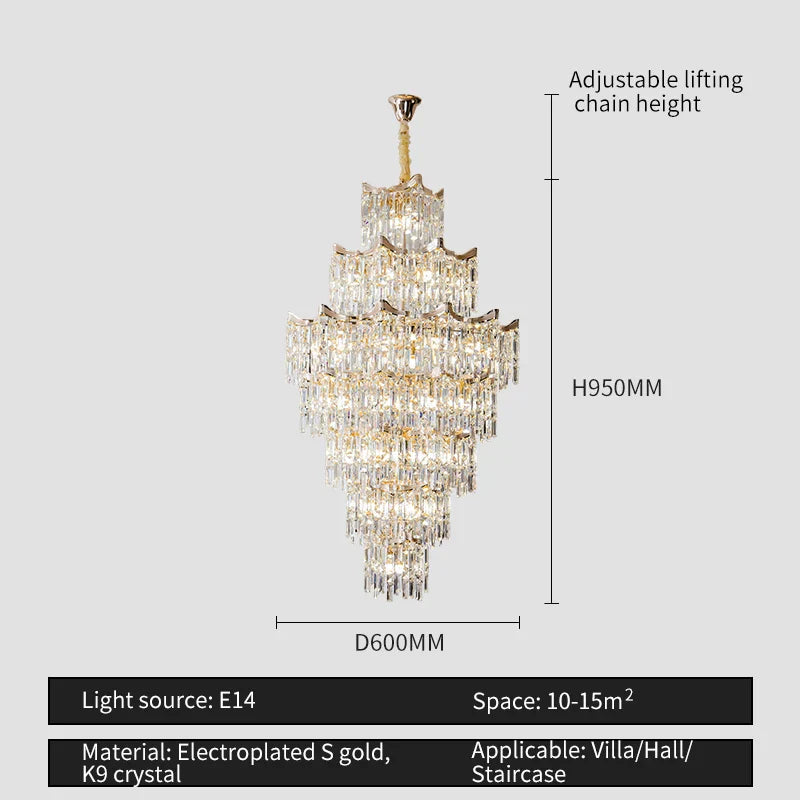 Decorbites™ Elegante Kristall-Kronleuchter für Duplex-Wohnzimmer, Hotelfoyer – Luxuriöse Atmosphäre