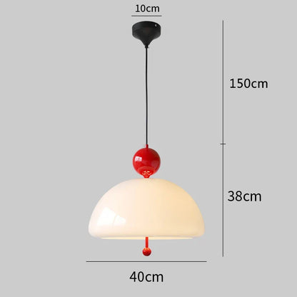 DecorBites™ Cream Glass Retro Pendant Light for Living Room, Bedroom, and Tea Room