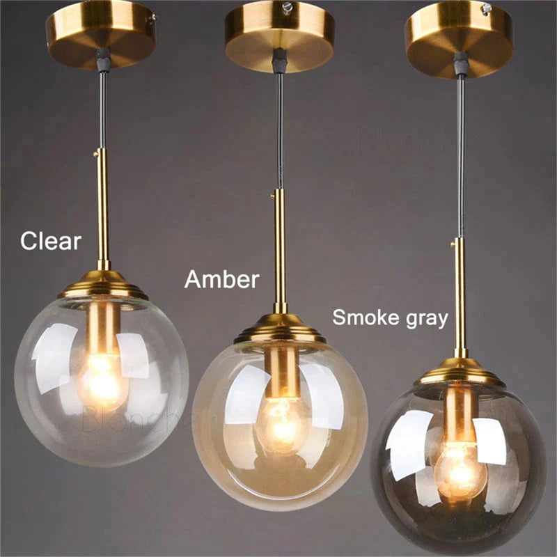 Decorbites™ Glas-Kugelleuchten - 15 cm moderne goldene Hängeleuchten für die Hausdekoration