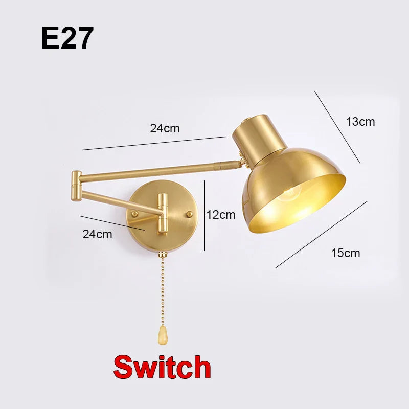 DecorBites™ Adjustable E27 LED Wall Lamp Sconces Indoor Lighting Home Decor Bedroom Fixture