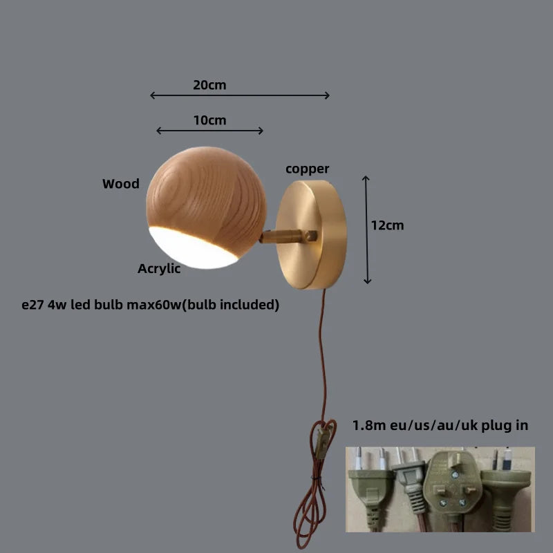 Decorbites™ LED Holz-Basis Wandlampe Modernes Kunst-Lichtarmatur für Wohnzimmer & Badezimmer