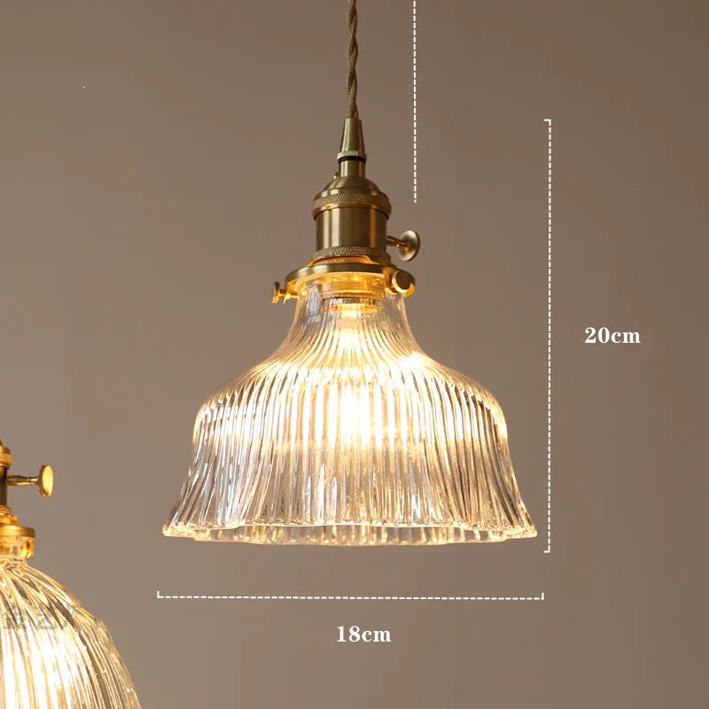 DecorBites™ Green Glass LED Hanging Light Fixture Copper Socket Modern Pendant Lamp