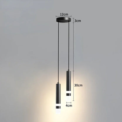 Modern Long Double Spotlight Pendant Light in Black/Gold