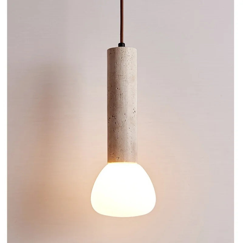 Decorbites™ Glas-Stein-LED-Pendantleuchten - Gelber Travertin Vintage-Hängeleuchte