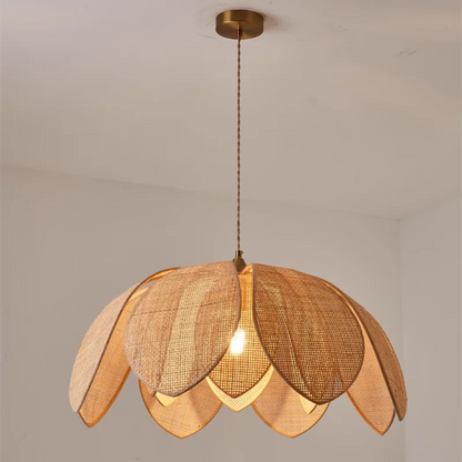 Decorbites™ Handgefertigte Rattan-Blütenblüten-Pendelleuchte mit chinesischem Stil-Design für Wohn- und Esszimmer
