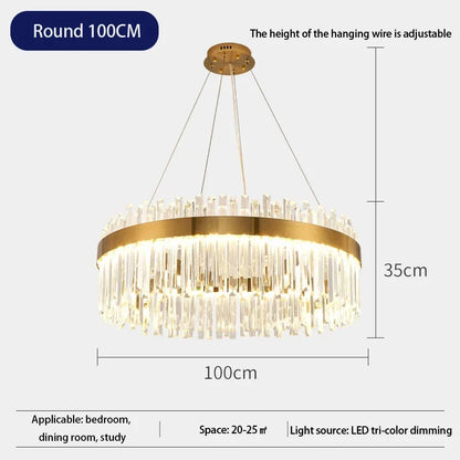 Decorbites™ Kristallanhänger-Lüsterleuchte – Nordisches Luxusgold-Deckenlicht für das Wohnzimmer