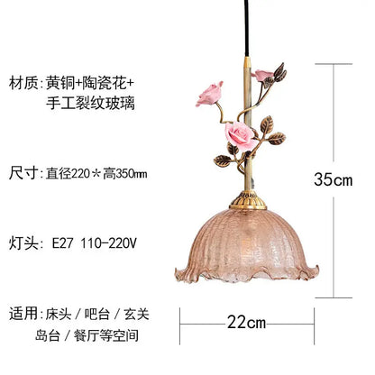 Decorbites™ Französische Rosen-Kupfer-Kronleuchter: Elegante Vintage-Pendelleuchten für die Einrichtung des Zuhauses