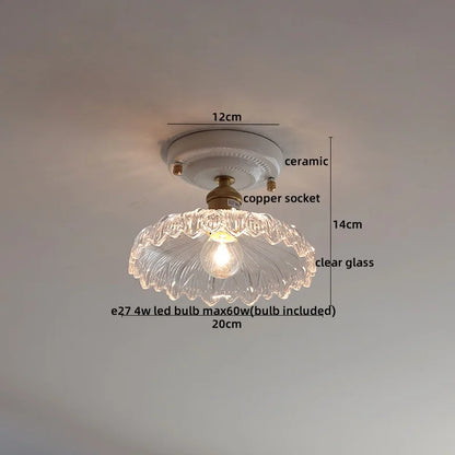 DecorBites™ LED Canopy Ceiling Light Glass Copper Luminaria De Teto
