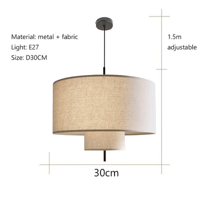 Decorbites™ Japanischer Stil Mehrstufiger Anhängerleuchte: Minimalistischer Stoffschirm für Wohnzimmer & Küchenzeile