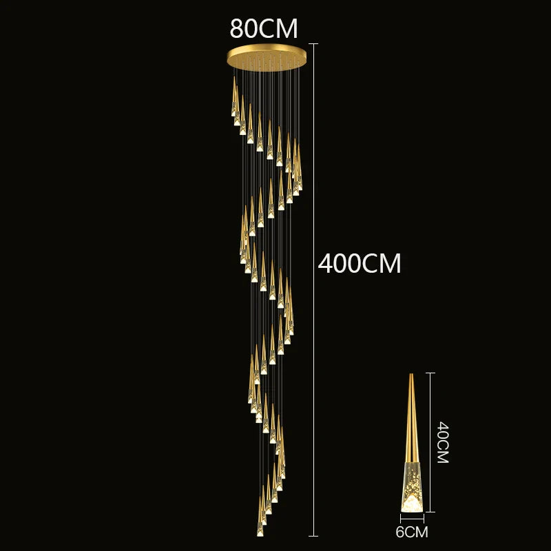 Modern Crystal Staircase Chandelier Pendant Light
