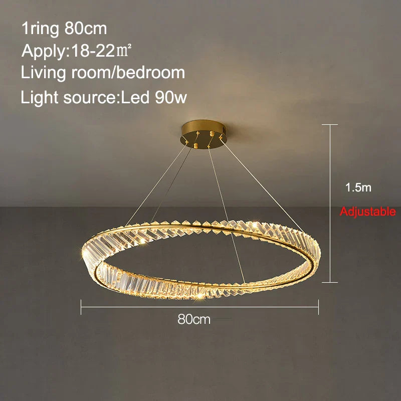 Decorbites™ Kristallring-Deckenleuchte – Moderner Luxus-LED-Kronleuchter für Schlafzimmer und Wohnzimmer