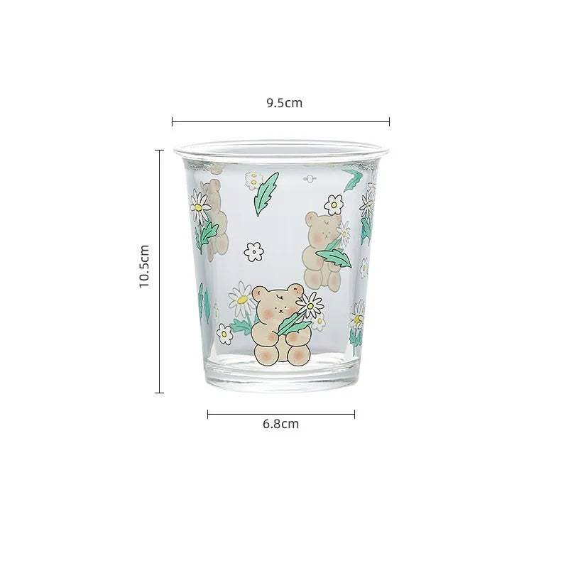 Decorbites™ Niedliches Vierfarbiges Bären-Hasen-Glas-Tee-Kaffee-Becher