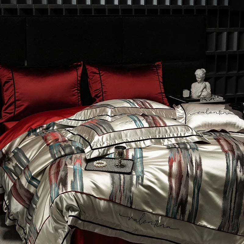 Decorbites™ Luxus-Brokat-Jacquard-Bettwäsche-Set mit ägyptischer Baumwolle und Stickerei