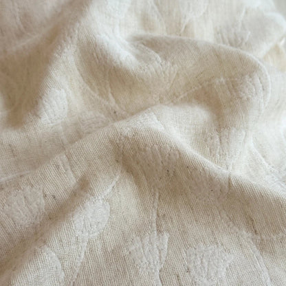 Decorbites™ Jacquard-Leinen-Baumwoll-Bettwäsche-Set mit Rüschen und französischer Spitze in natürlichem Hautton
