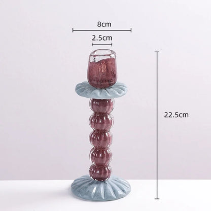 DecorBites™ Geometric Glass Candlestick Holder Wedding Home Decoration Accessory