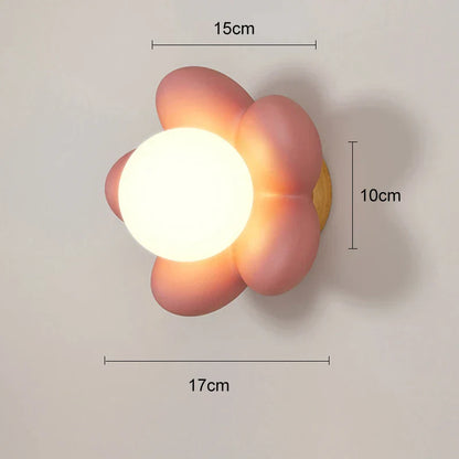 DecorBites™ Cream Flower Wall Lamp: Nordic Style Indoor Lighting for Living Room and Bedroom