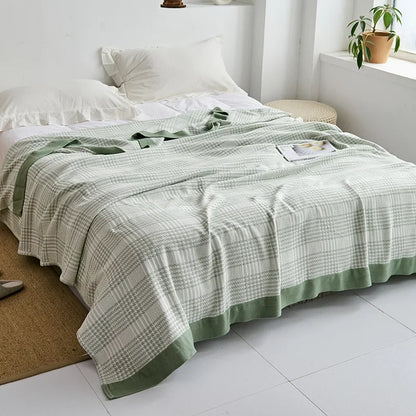 Decorbites™ Baumwoll-Gaze-Handtuch-Wurfdecke - Weiche und gemütliche Bettdecke für alle Jahreszeiten
