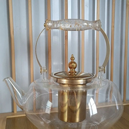 Decorbites™ Bernstein-Glas-Teekanne-Filter, hitzebeständig, kürbisgeformt, ideal zum Kochen und Aufbrühen von Tee