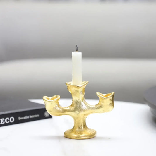 Decorbites™ Gold Harz Kerzenhalter-Trio für Hochzeits-Tischdekorationen & Heimdekoration
