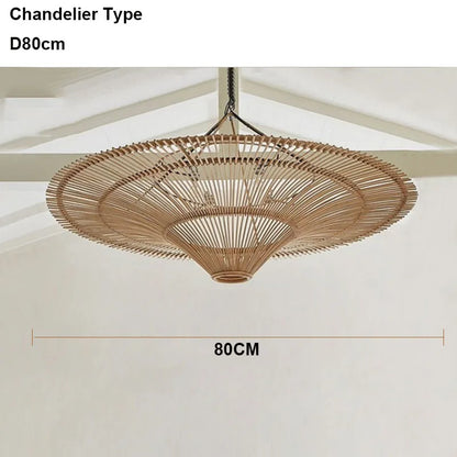 Decorbites™ Handgefertigte Rattan-Hängeleuchte für Esszimmer, Wohnzimmer, Schlafzimmer, Hotel