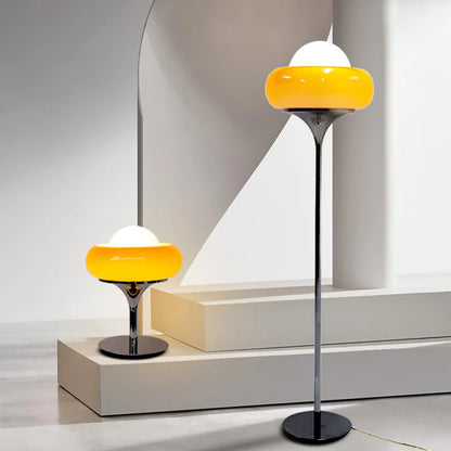 Decorbites™ Guzzini Moderne Bauhaus-Tischlampe Schlafzimmer Arbeitszimmer Wohnzimmer Retro Gelb Creme
