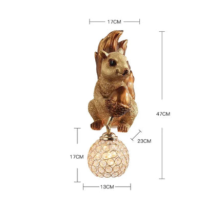 Decorbites™ Niedliches Eichhörnchen Harz LED Wandlampen für Heimdekoration und Beleuchtung